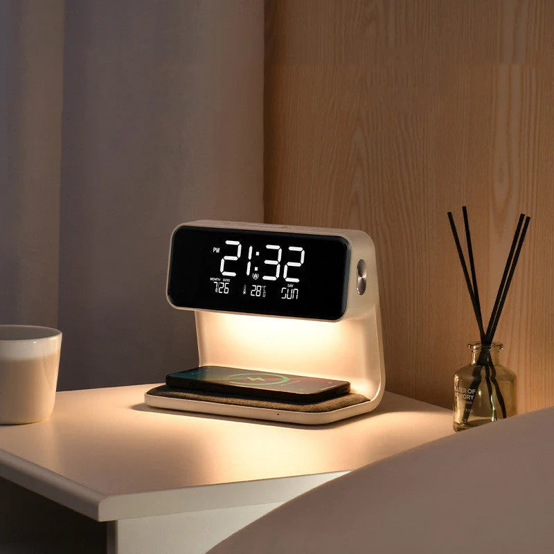 Alarm Clock Wireless Charging & Touch Dimmable Night Light