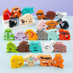 Alphabet Puzzle Wooden Animal-Shaped 26-Piece Set