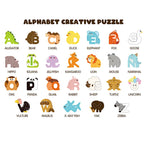 Alphabet Puzzle Wooden Animal-Shaped 26-Piece Set