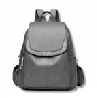 Anti-Theft Backpack Embossed PU Leather Multiple Compartments
