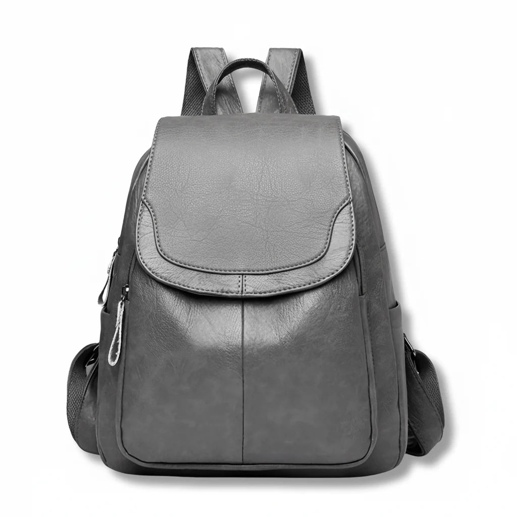 Anti-Theft Backpack Embossed PU Leather Multiple Compartments