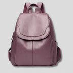 Anti-Theft Backpack Embossed PU Leather Multiple Compartments