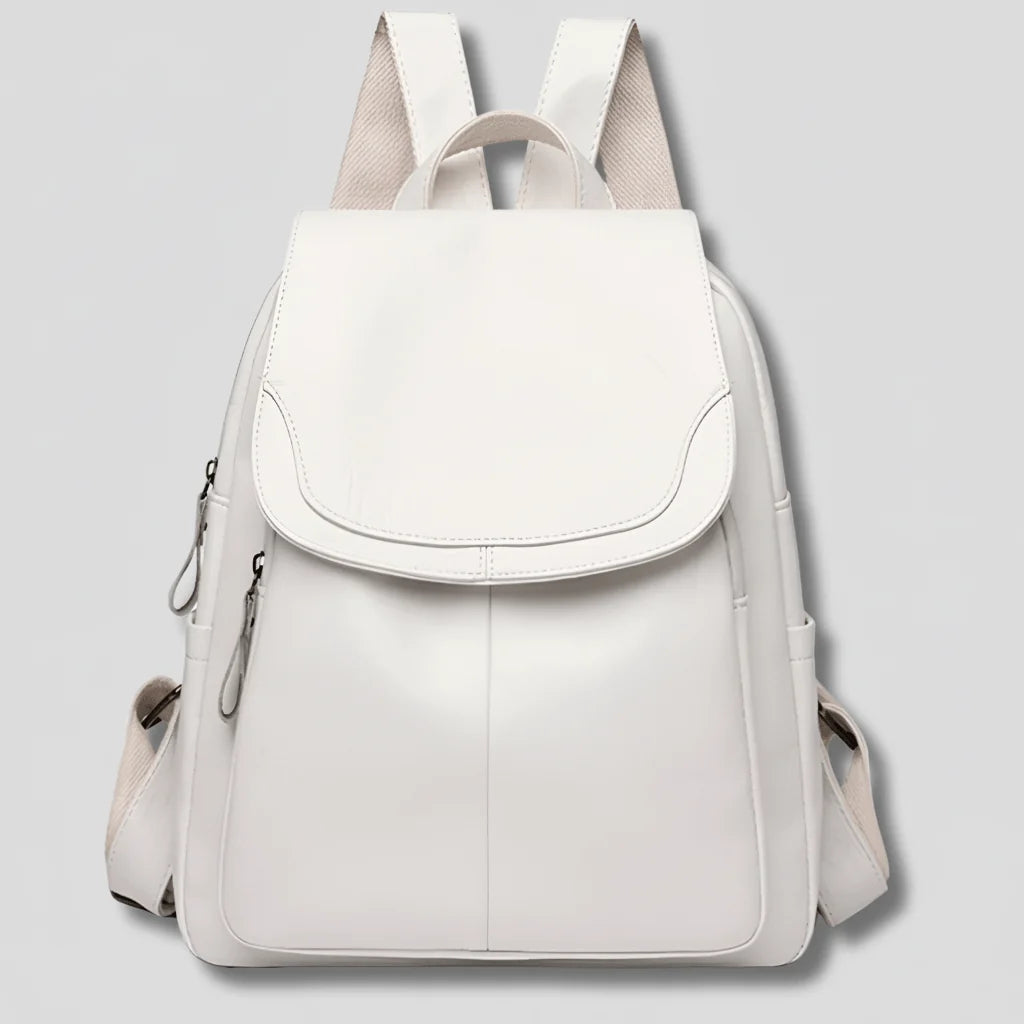 Anti-Theft Backpack Embossed PU Leather Multiple Compartments