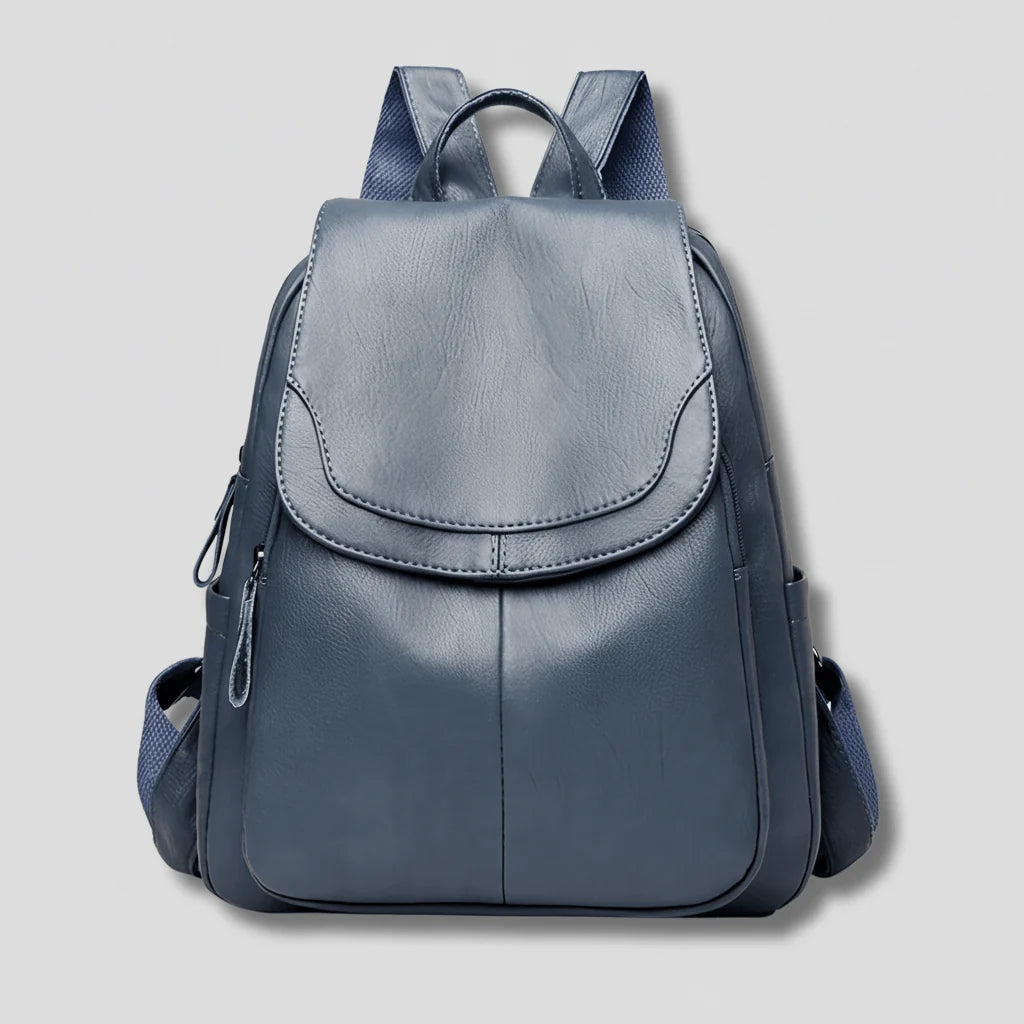 Anti-Theft Backpack Embossed PU Leather Multiple Compartments