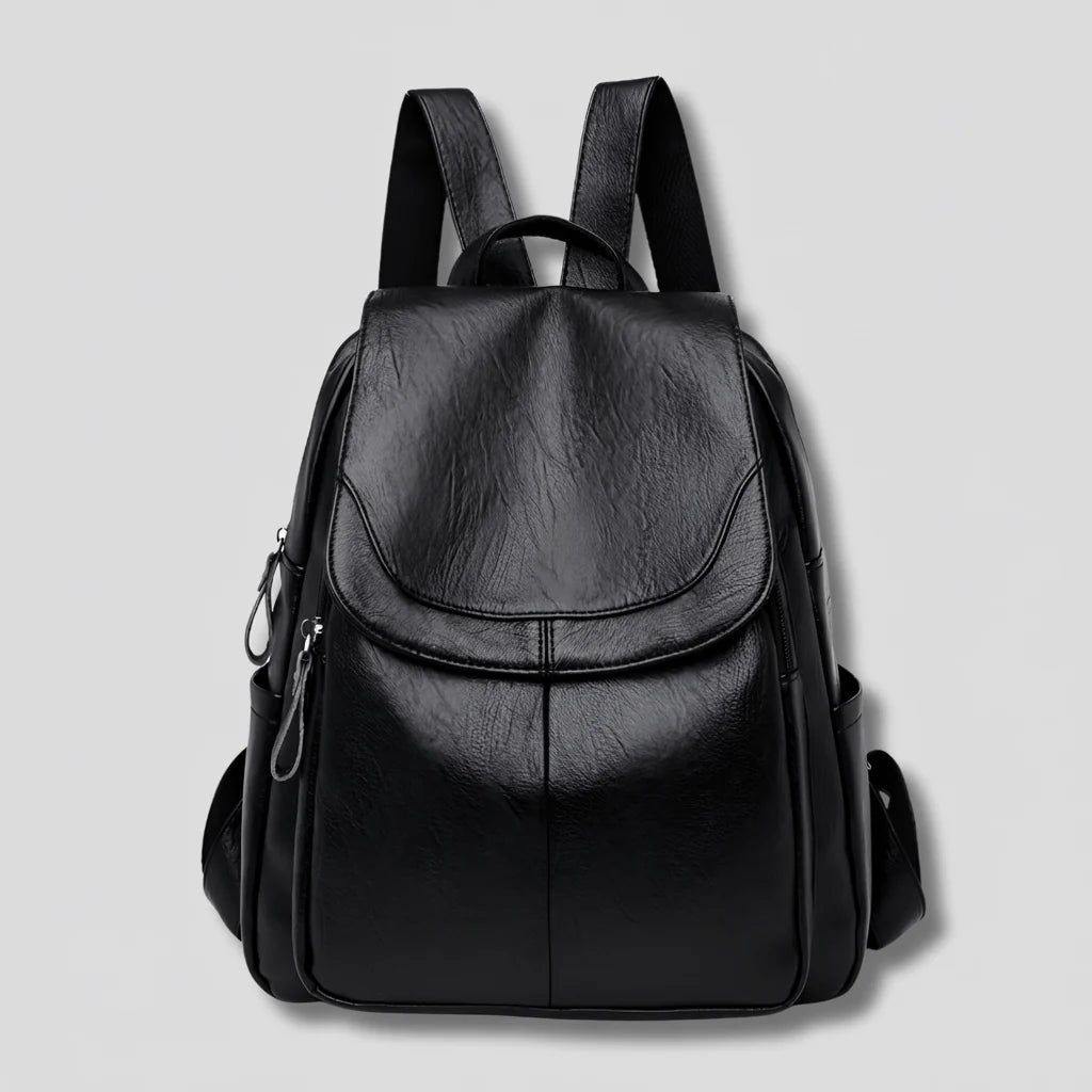 Anti-Theft Backpack Embossed PU Leather Multiple Compartments