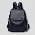 Anti-Theft Backpack Embossed PU Leather Multiple Compartments