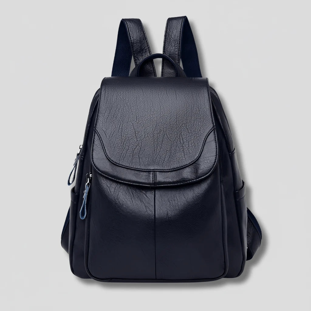 Anti-Theft Backpack Embossed PU Leather Multiple Compartments