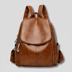 Anti-Theft Backpack Embossed PU Leather Multiple Compartments