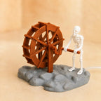 Aquarium Ornament Skeleton Air-Driven Spinning Wheel