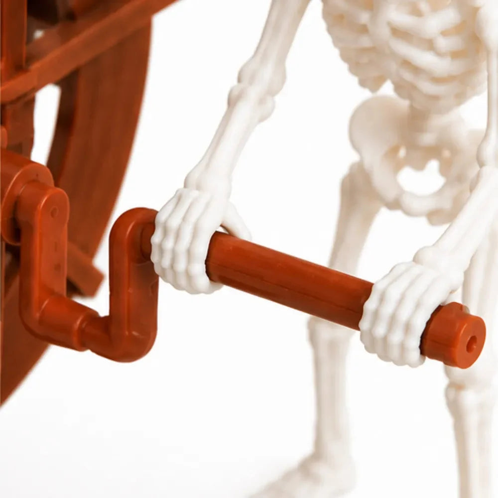 Aquarium Ornament Skeleton Air-Driven Spinning Wheel