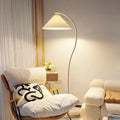 Arc Floor Lamp Pleated Fabric Shade Dimmable LED Bulb