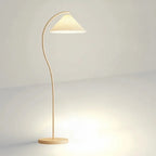 Arc Floor Lamp Pleated Fabric Shade Dimmable LED Bulb