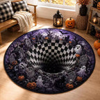 Area Rug 3D Pumpkin & Lantern Design Soft Durable Material