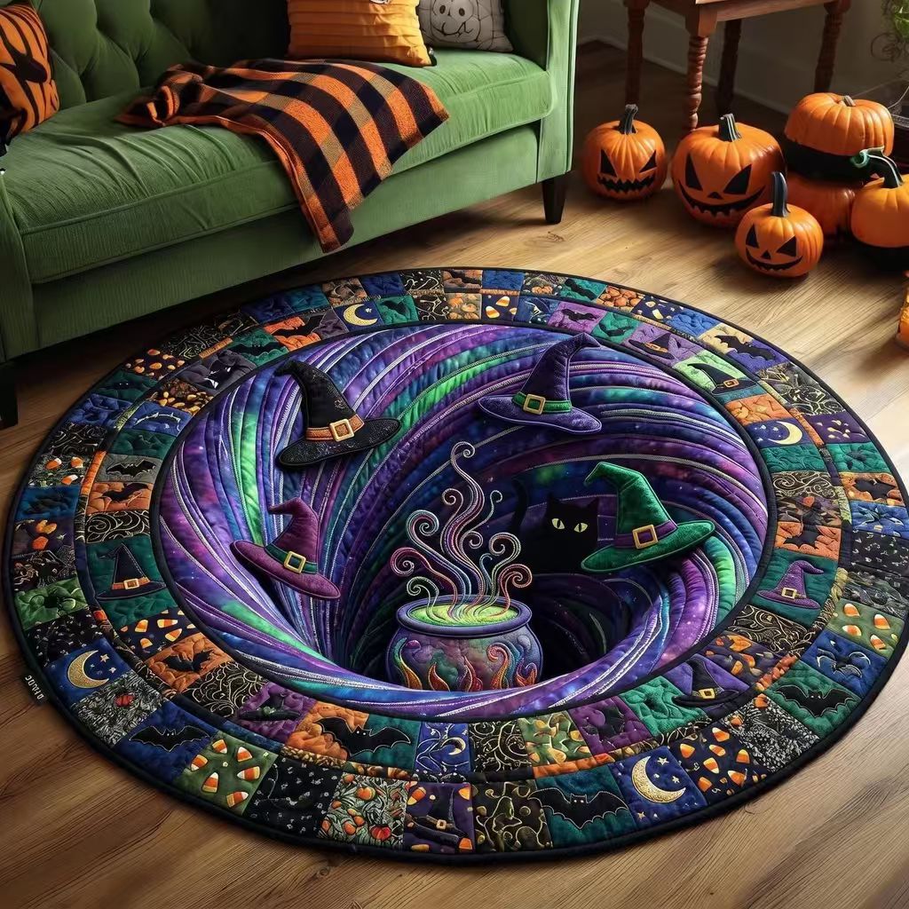 Area Rug 3D Pumpkin & Lantern Design Soft Durable Material