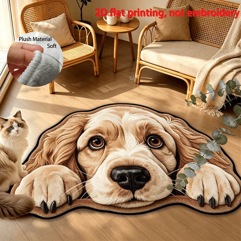 Area Rug Dog Print Soft & Easy-Clean