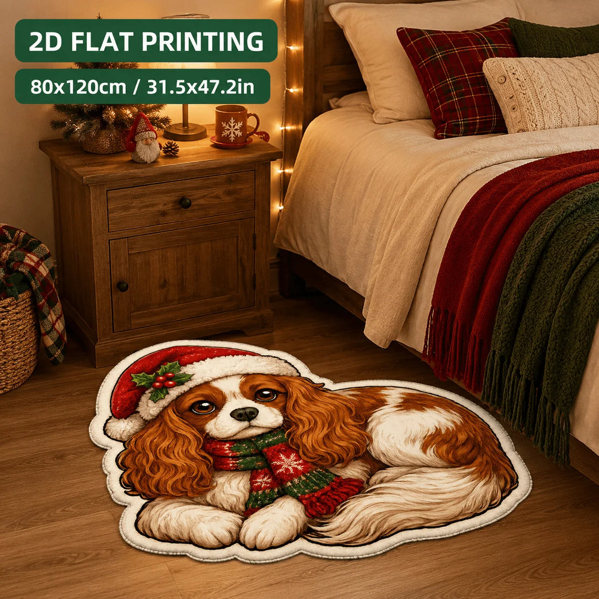 Area Rug Dog Print Soft & Easy-Clean