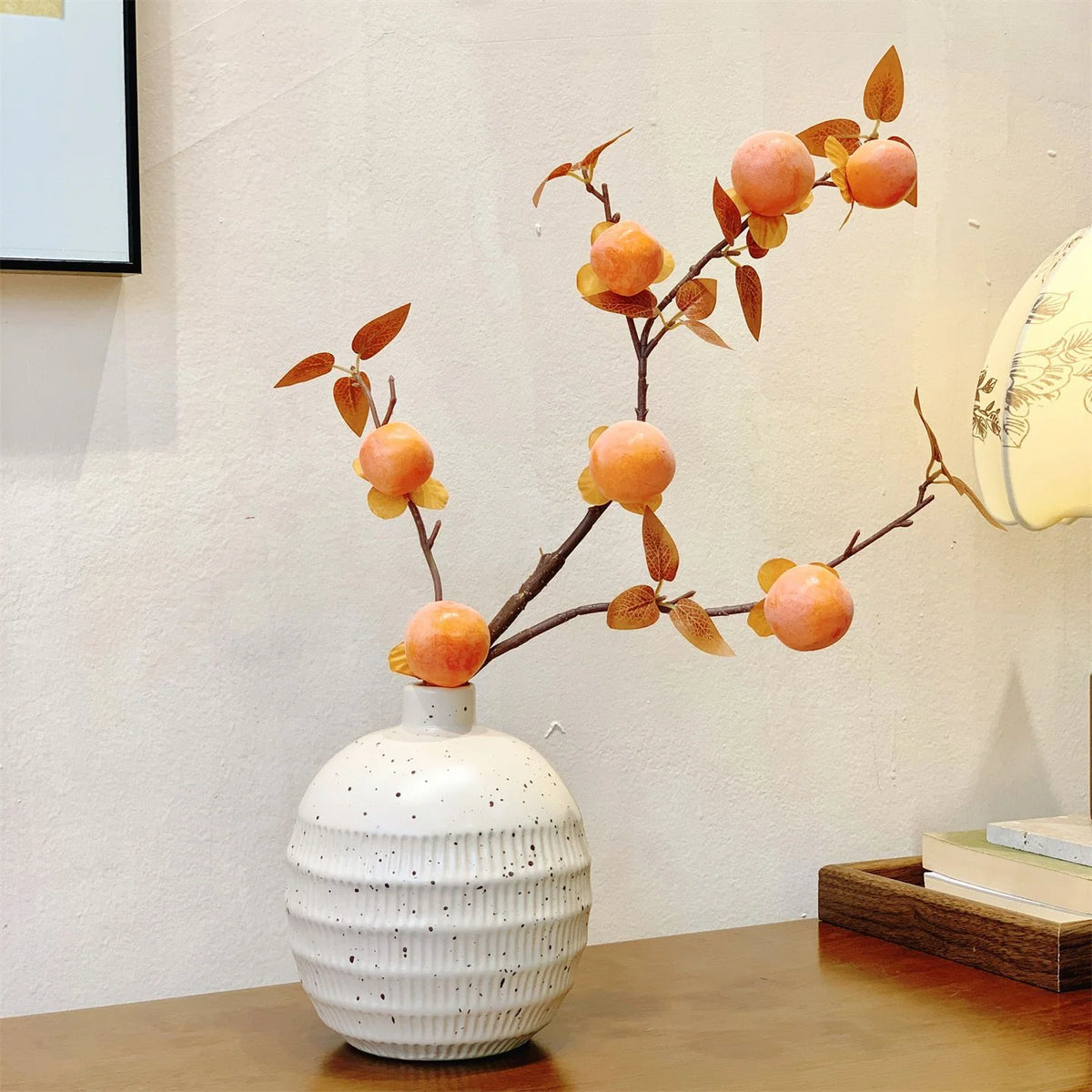 Artificial Apricot Branch Lifelike 25.6-Inch Home Decor