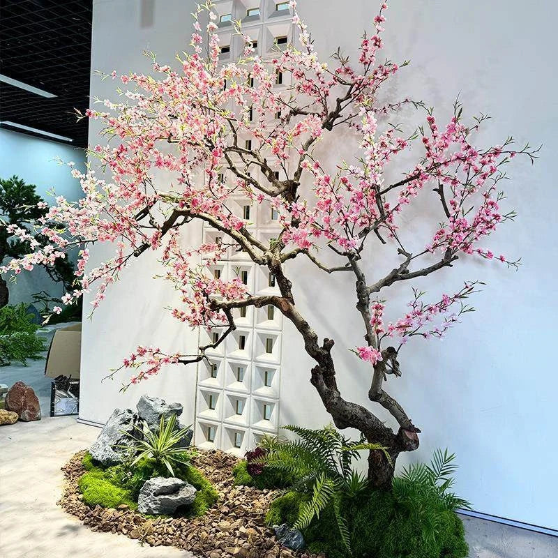 Artificial Cherry Blossom Tree Lifelike Low-Maintenance Stable Base