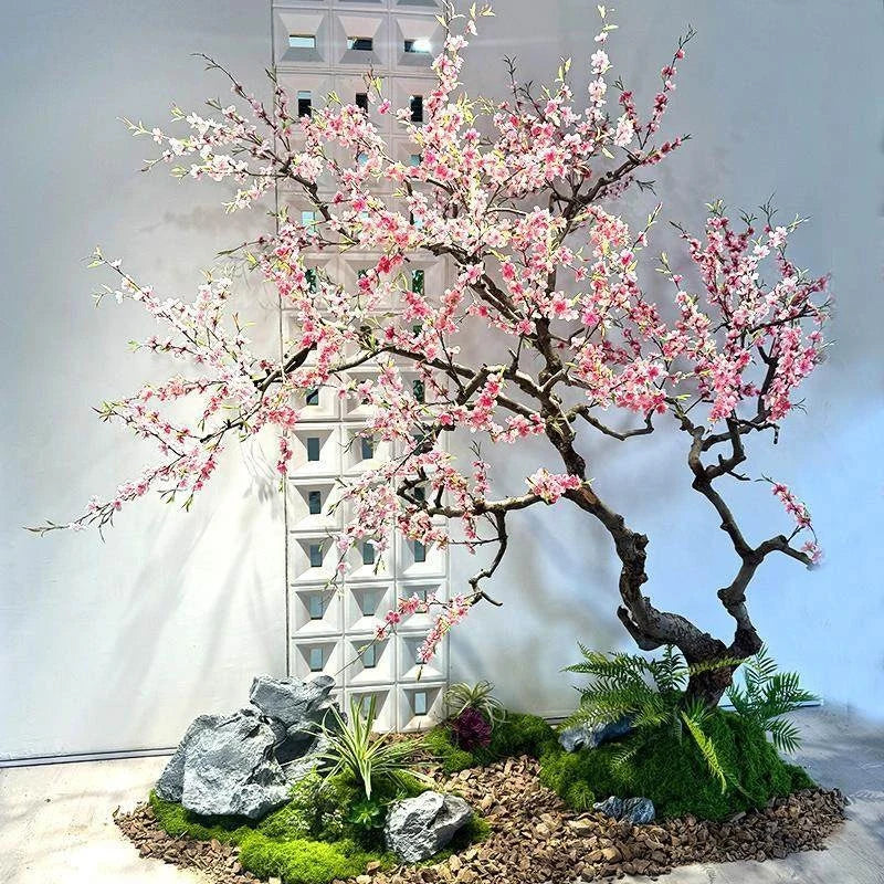 Artificial Cherry Blossom Tree Lifelike Low-Maintenance Stable Base