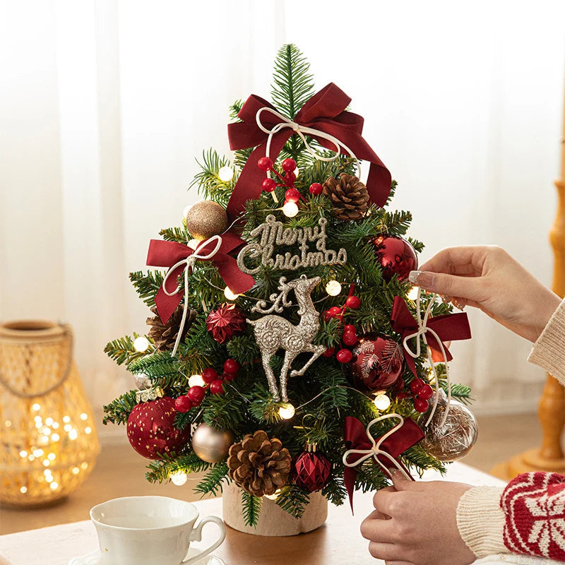 Artificial Christmas Tree Tabletop With String Lights