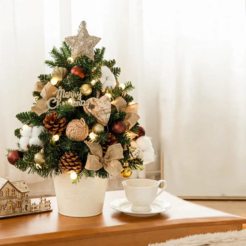 Artificial Christmas Tree Tabletop With String Lights