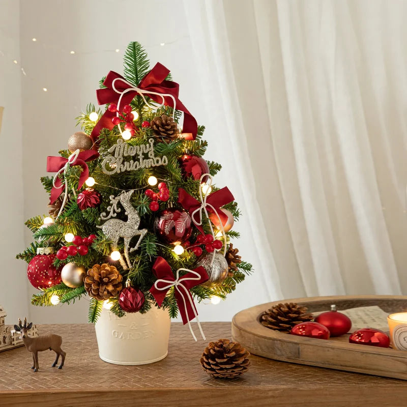 Artificial Christmas Tree Tabletop With String Lights