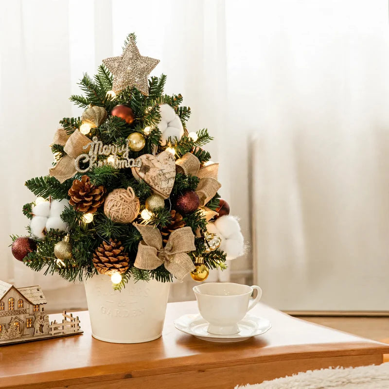 Artificial Christmas Tree Tabletop With String Lights