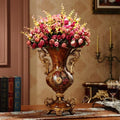 Artificial Flower Arrangement Silk Flowers Ornate Gold Vase