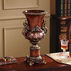 Artificial Flower Arrangement Silk Flowers Ornate Gold Vase