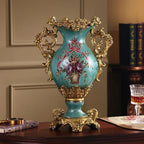 Artificial Flower Arrangement Silk Flowers Ornate Gold Vase