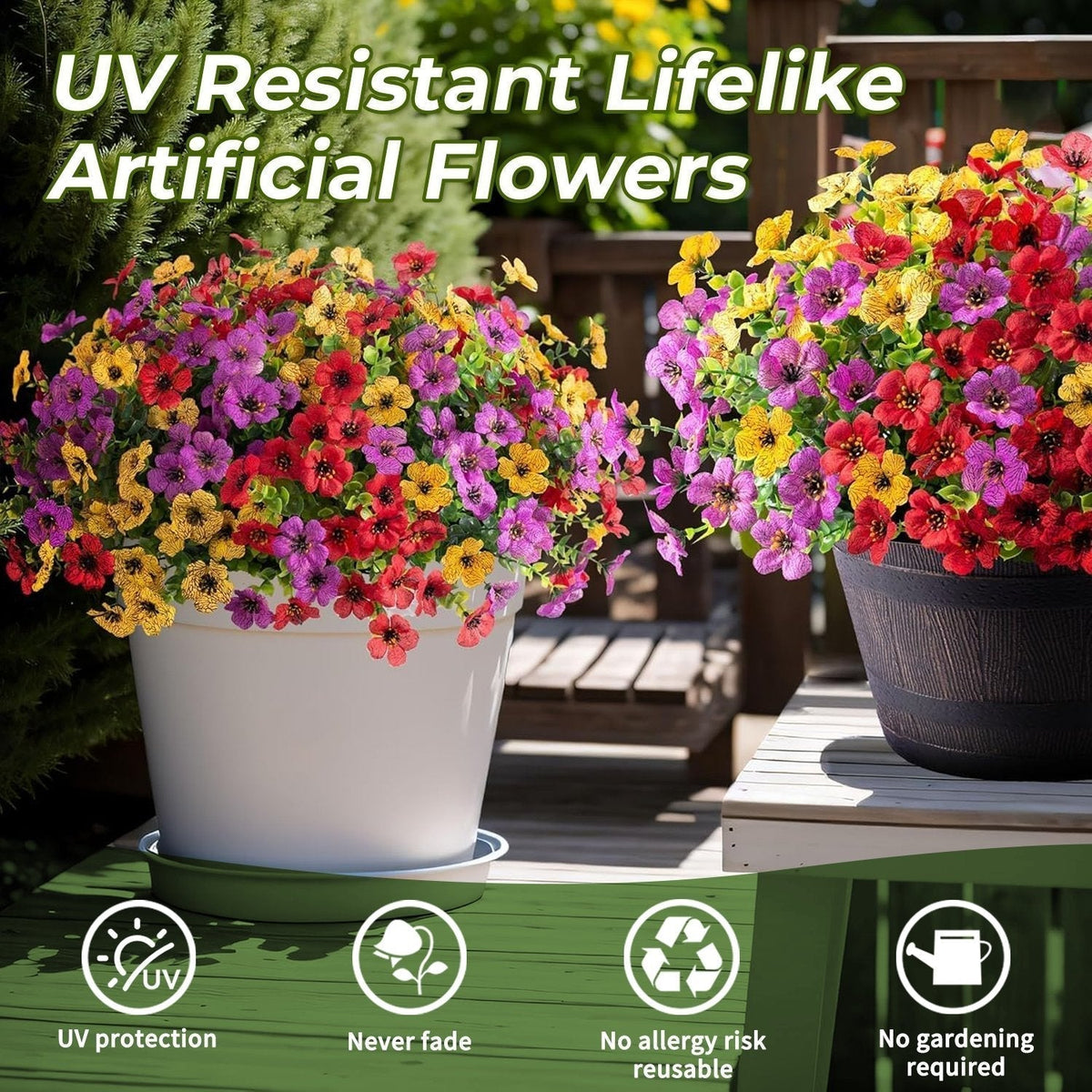 Artificial Flowers UV-Resistant & Colorfast
