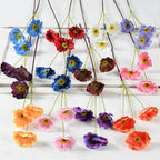 Artificial Poppy Flower Stem Realistic Low-Maintenance Decor
