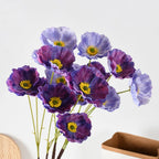 Artificial Poppy Flower Stem Realistic Low-Maintenance Decor