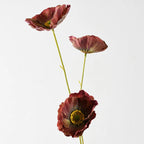 Artificial Poppy Flower Stem Realistic Low-Maintenance Decor