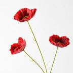 Artificial Poppy Flower Stem Realistic Low-Maintenance Decor