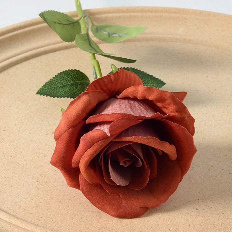 Artificial Rose Stem Realistic Silk Low-Maintenance Decor