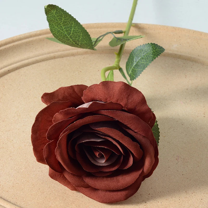 Artificial Rose Stem Realistic Silk Low-Maintenance Decor
