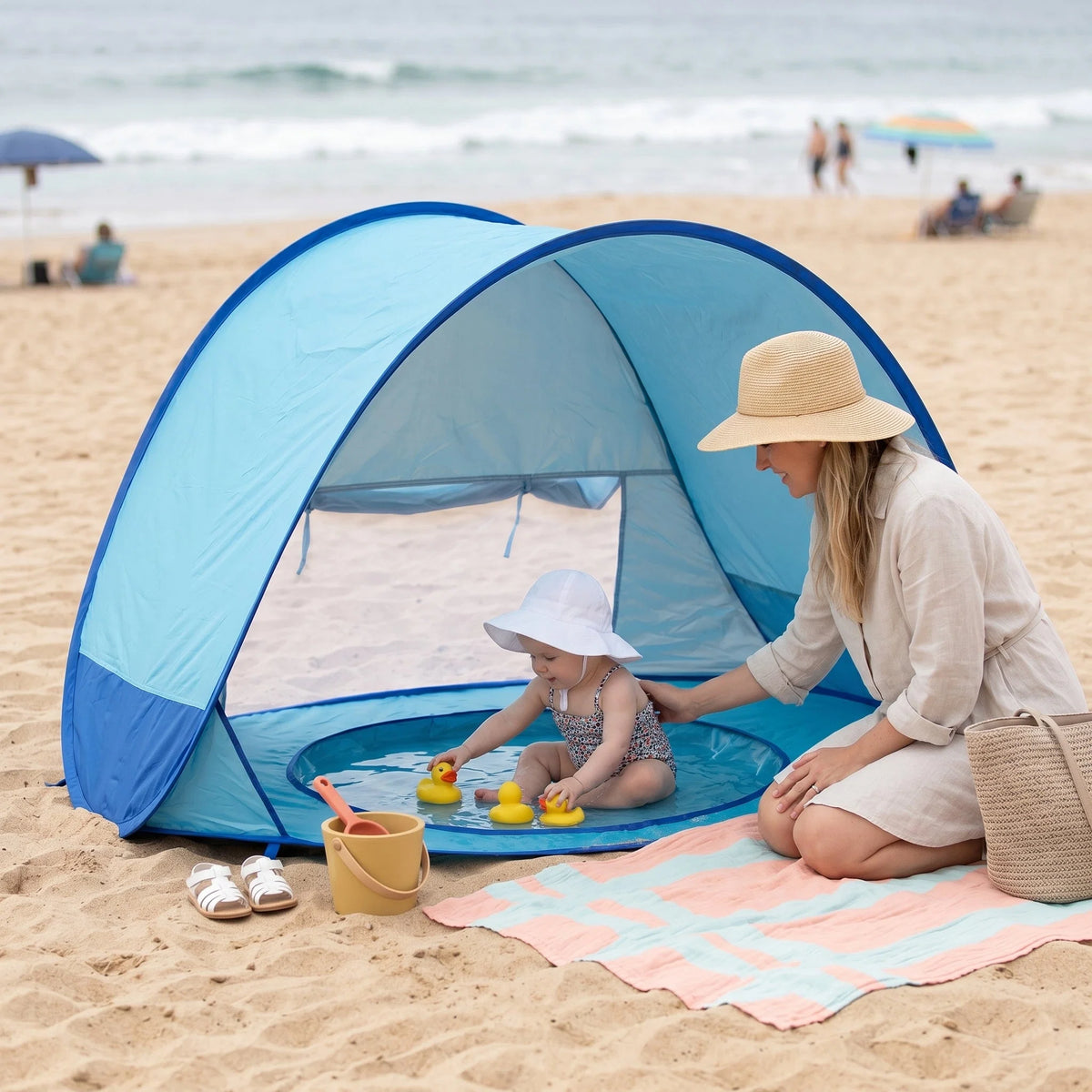 Baby Beach Tent Pop-Up UPF 50 Integrated Paddling Pool
