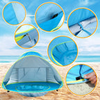 Baby Beach Tent Pop-Up UPF 50 Integrated Paddling Pool