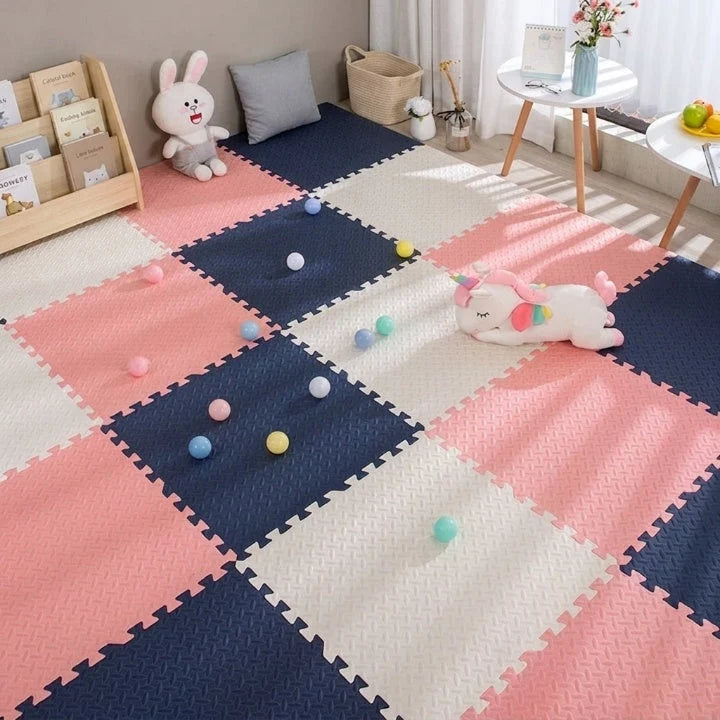 Baby Play Mat 12 Piece Interlocking Shock-Absorbing Non-Toxic Foam