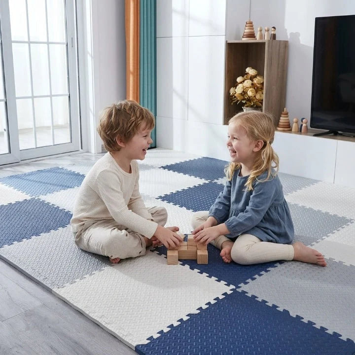 Baby Play Mat 12 Piece Interlocking Shock-Absorbing Non-Toxic Foam