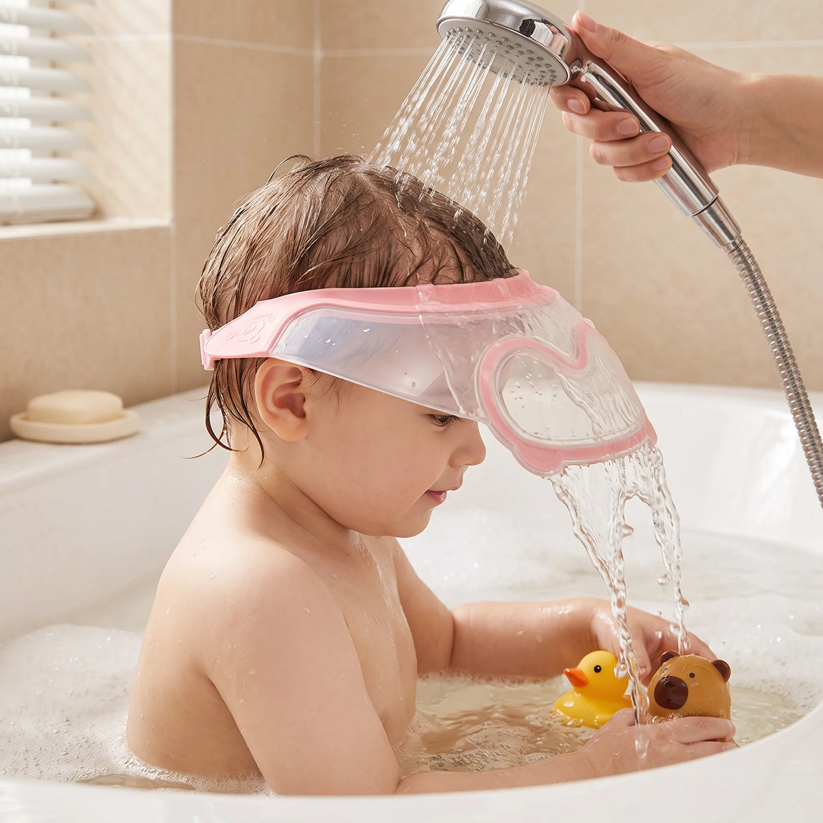 Baby Shampoo Visor Adjustable Water-Deflecting Eye & Ear Coverage