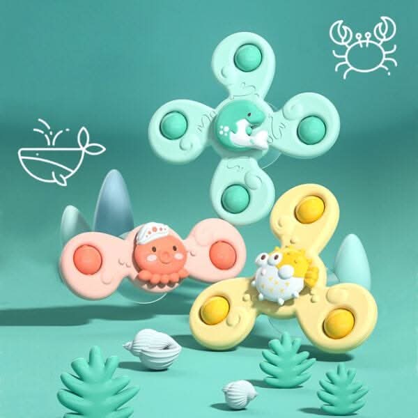 Baby Spinner Toy BPA-Free Push-to-Spin Set of 3