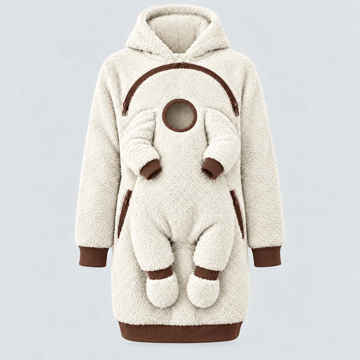 Babywearing Hoodie Teddy Texture Warm Carrier Layer