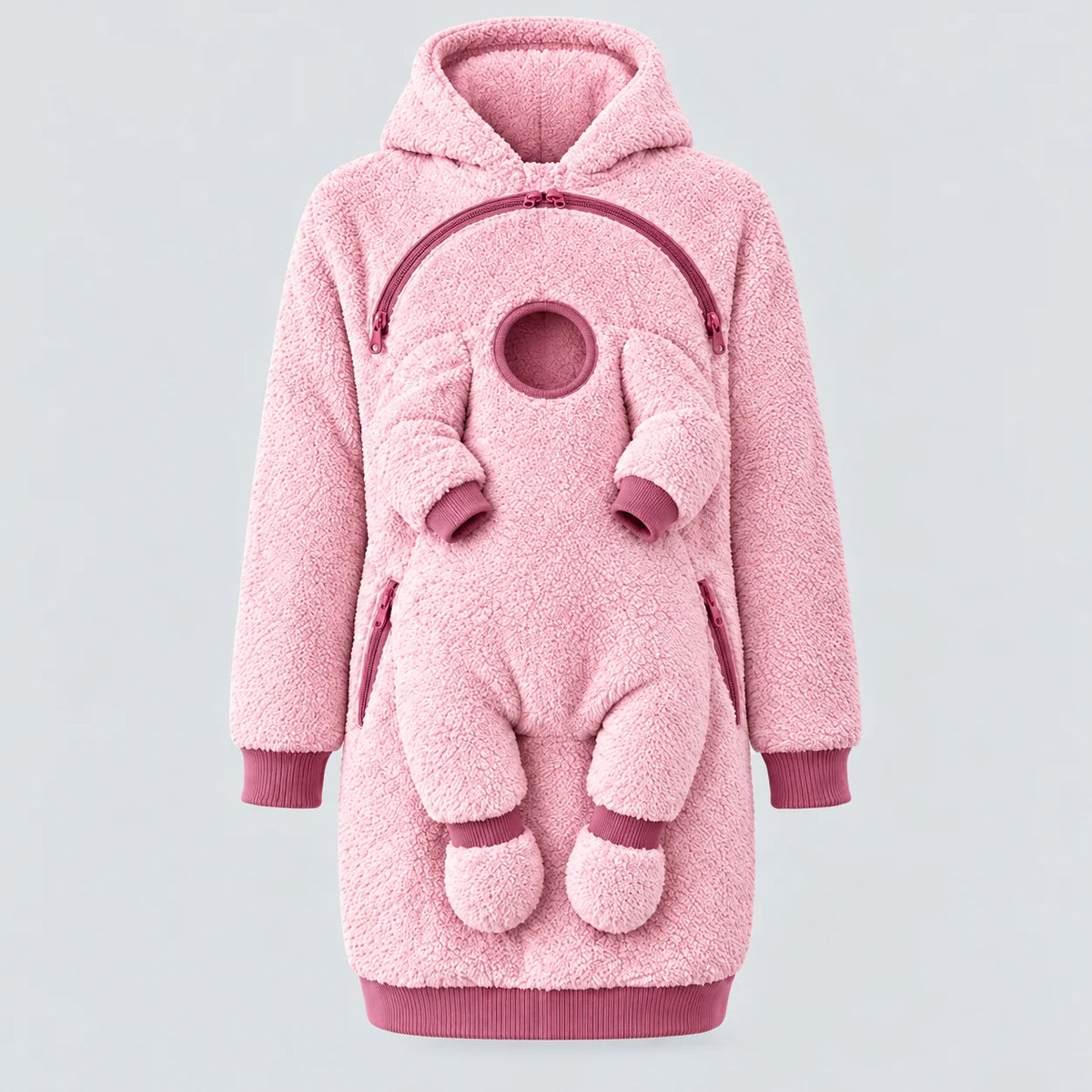 Babywearing Hoodie Teddy Texture Warm Carrier Layer