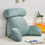 Back Support Pillow Integrated Armrests Adjustable Headrest Washable Cover