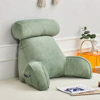 Back Support Pillow Integrated Armrests Adjustable Headrest Washable Cover