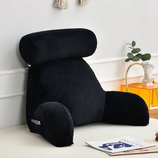 Back Support Pillow Integrated Armrests Adjustable Headrest Washable Cover
