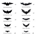 Bat Wall Stickers 3D LED Glow Residue-Free Adhesive