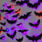 Bat Wall Stickers 3D LED Glow Residue-Free Adhesive